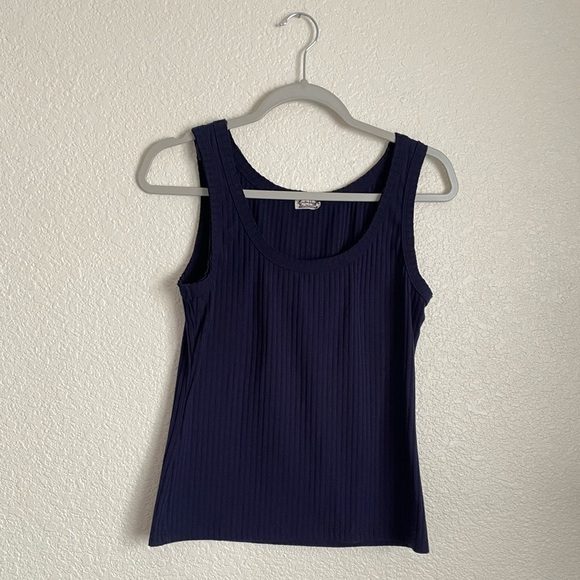 Free People FP Intimately Raw Edge Tank Top L Dark Navy - Picture 3 of 9